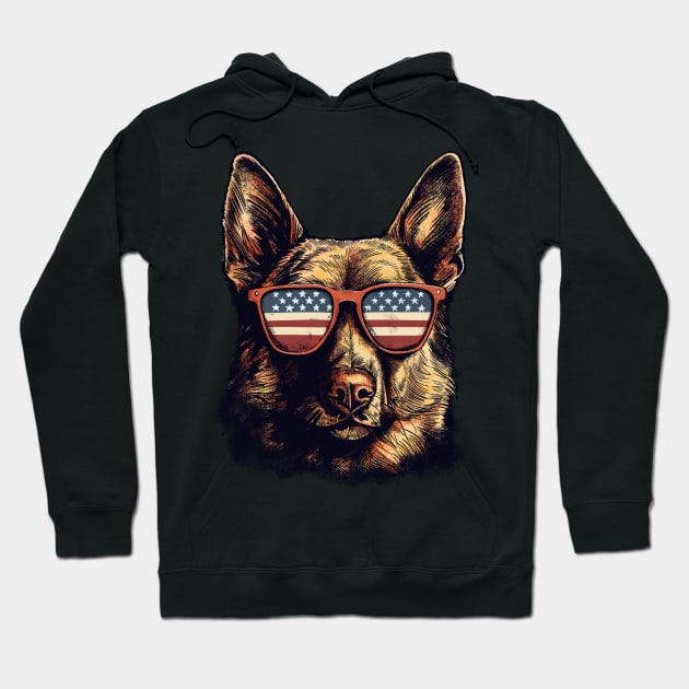 german shepherd, patriot, memorial day Hoodie by Submarinepop